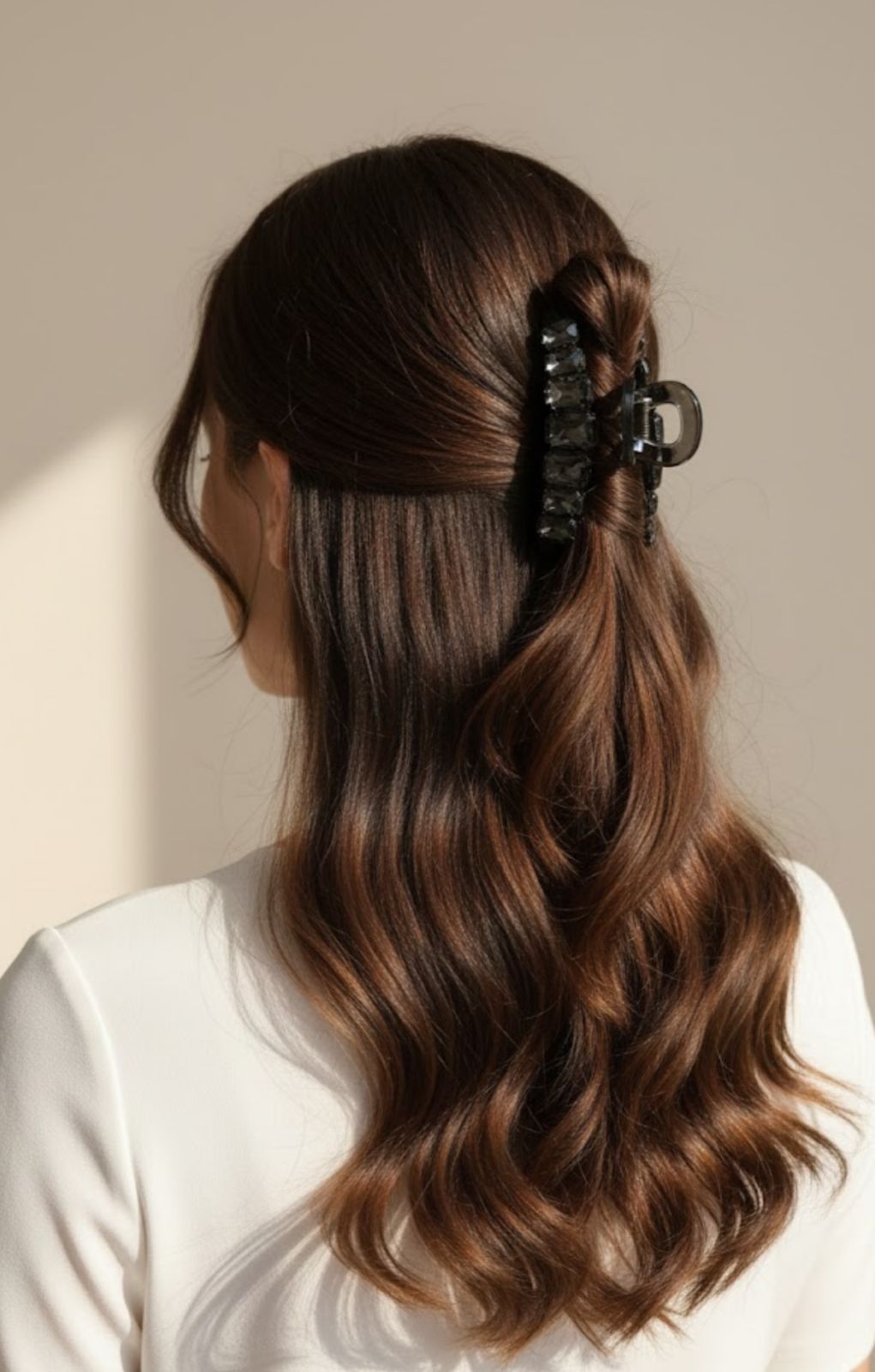 Crystal Hair Clip , hair catcher , medium size