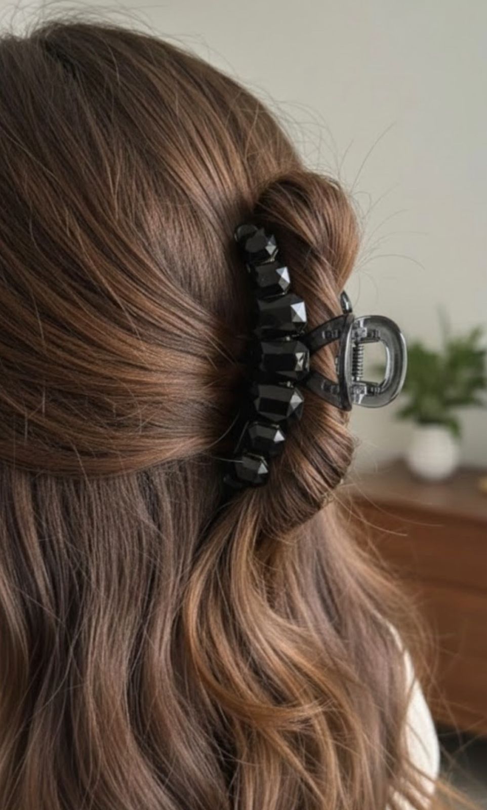 Crystal Hair Clip/ hair catcher/ medium size